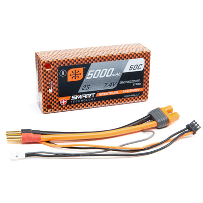 SPMX50002S50HT 7.4V 5000mAh 2S 120C Smart Shorty Hardcase LiPo Battery: Tubes, 5mm