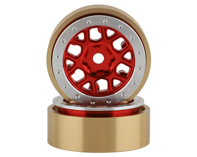 SSD00550 1.0” Boxer Aluminum/Brass Beadlock Wheels (Red) (2) (25g)