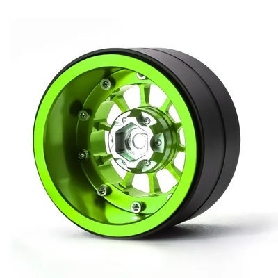 X0037PGK55 Treal Aluminium 2.2 Beadlock Wheels Rims(2)pcs Fit RC Crawler Mud Truck 2.2 Tires for Ryft Wraith RR10 -Type A-Green