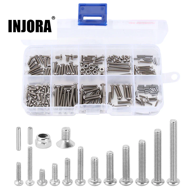 4M-15 INJORA M1.6 M2 M2.5 Grade 12.9 Button Head Stainless Steel Screws Nuts for 1/18 TRX4M