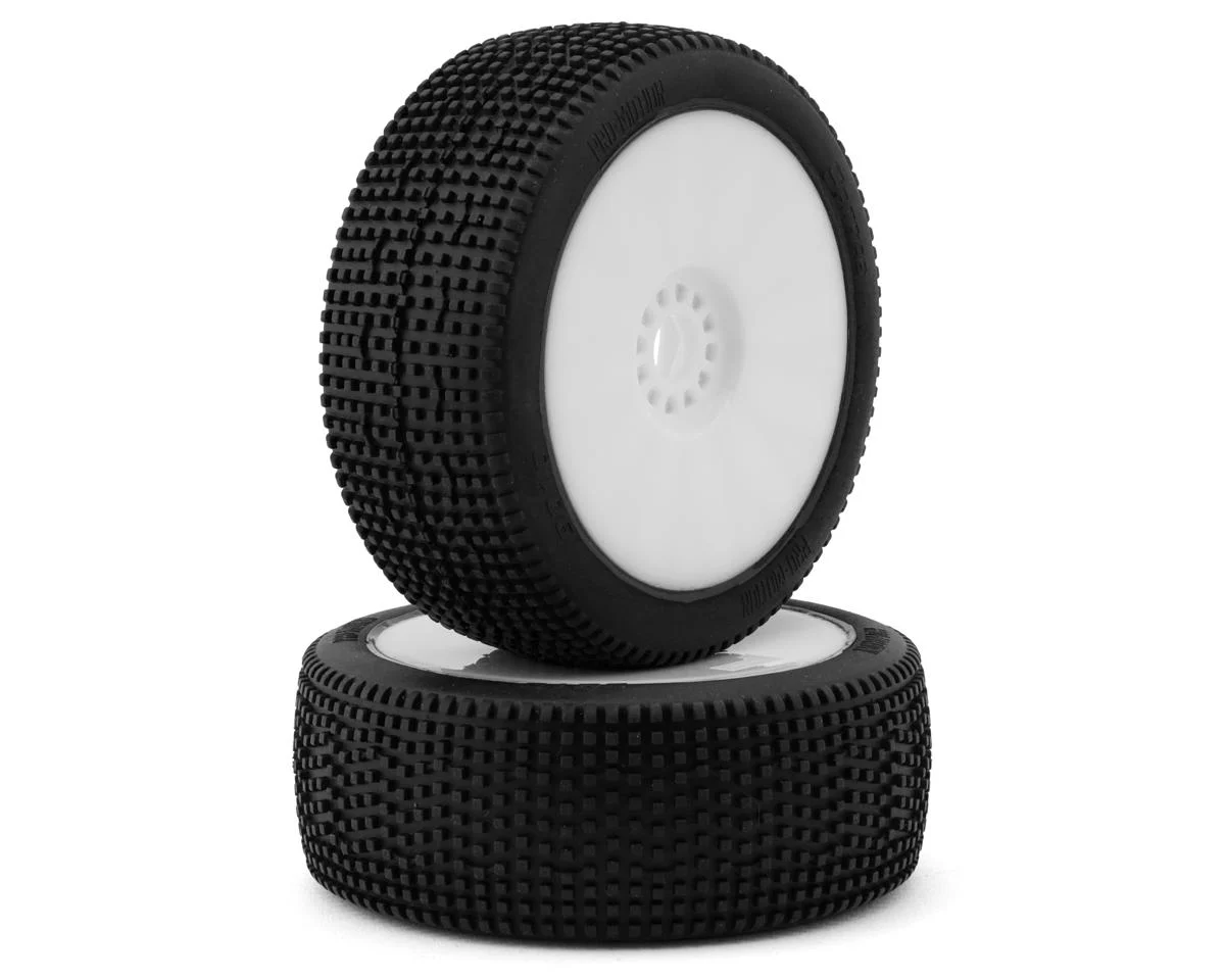 PMT9010-SLW-W Pro-Motion Spitfire 1/8 Buggy Pre-Mount Tires (White) (2) (Soft - Long Wear)