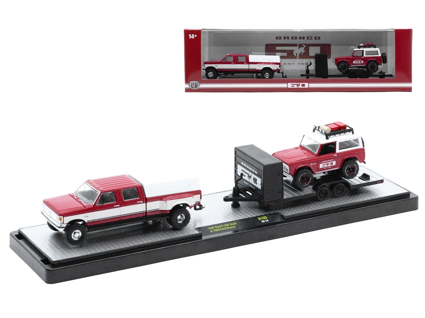 36000-100 M2 Machines Auto Haulers 1987 FORD F-350 TRUCK & 1966 FORD BRONCO
