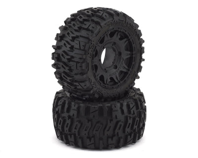 PRO1015910 2.8 Trencher Low Profile 2.8" Tires w/Raid Rear Wheels (2) (Black) (M2) w/12mm Removable Hex