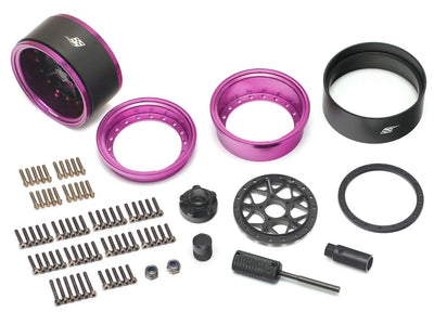 BRPB031PBK ProBuild™ 1.9" LGB Adjustable Offset Aluminum Beadlock Wheels (2) Purple/Black