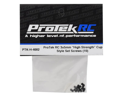 PTK-H-4002 ProTek RC 3x5mm "High Strength" Cup Style Set Screws (10)