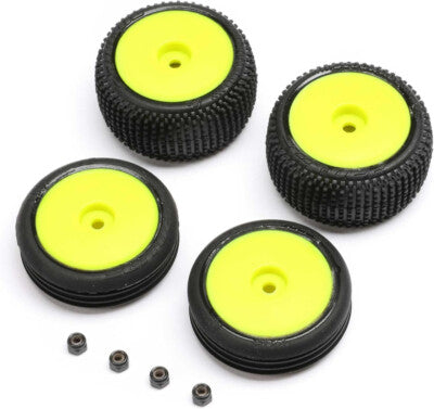 LOS-1762 Tires & Wheels Mounted, Yellow: Micro-B