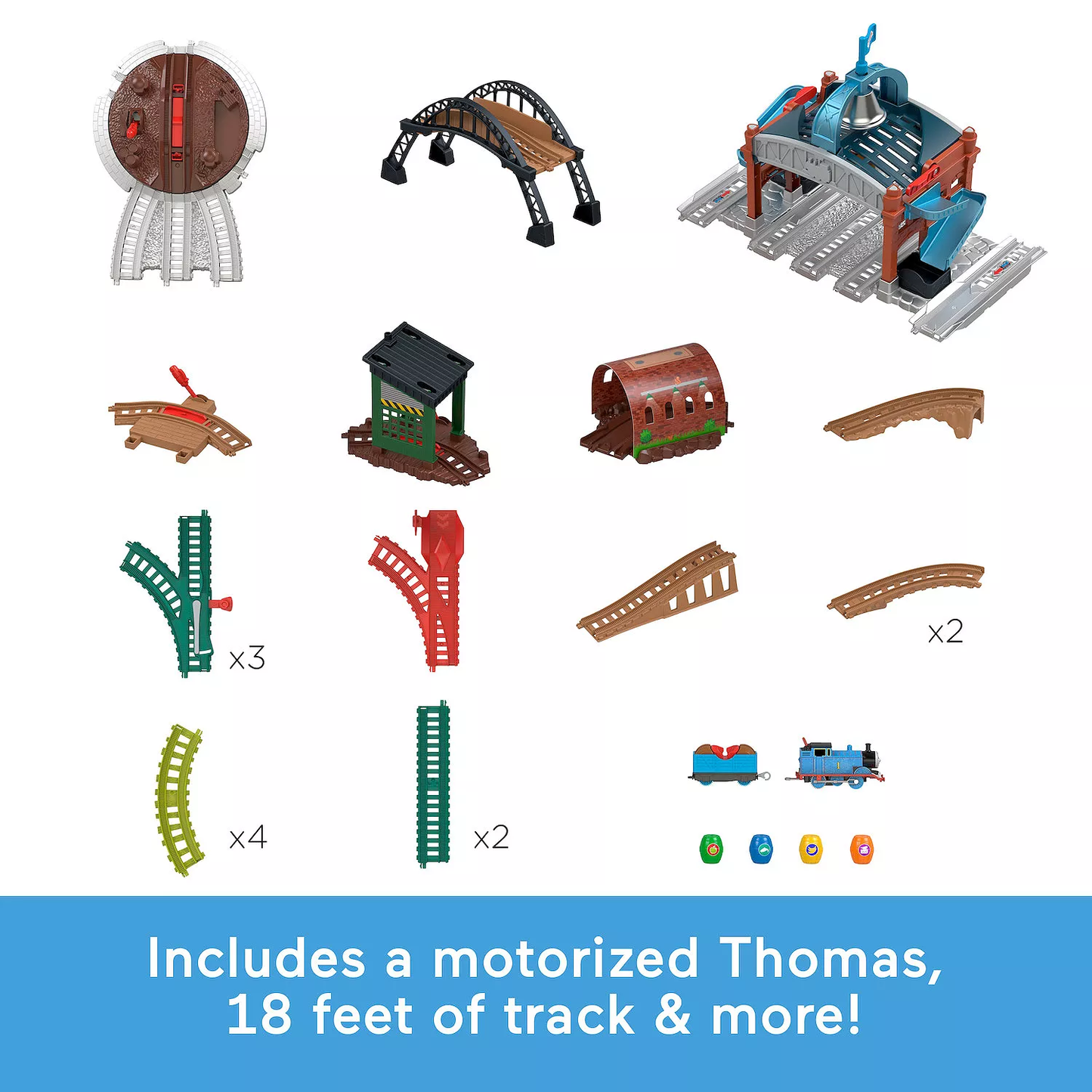 JDF26 Thomas & Friends Load & Launch Barrel Delivery Set By Fisher-Price & Classic Motorized Toy Train