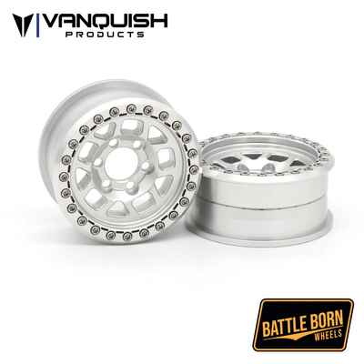 VPS08221 Vanquish Products 1.9 Beadlock Battle Born Wheels Whiskey - Clear