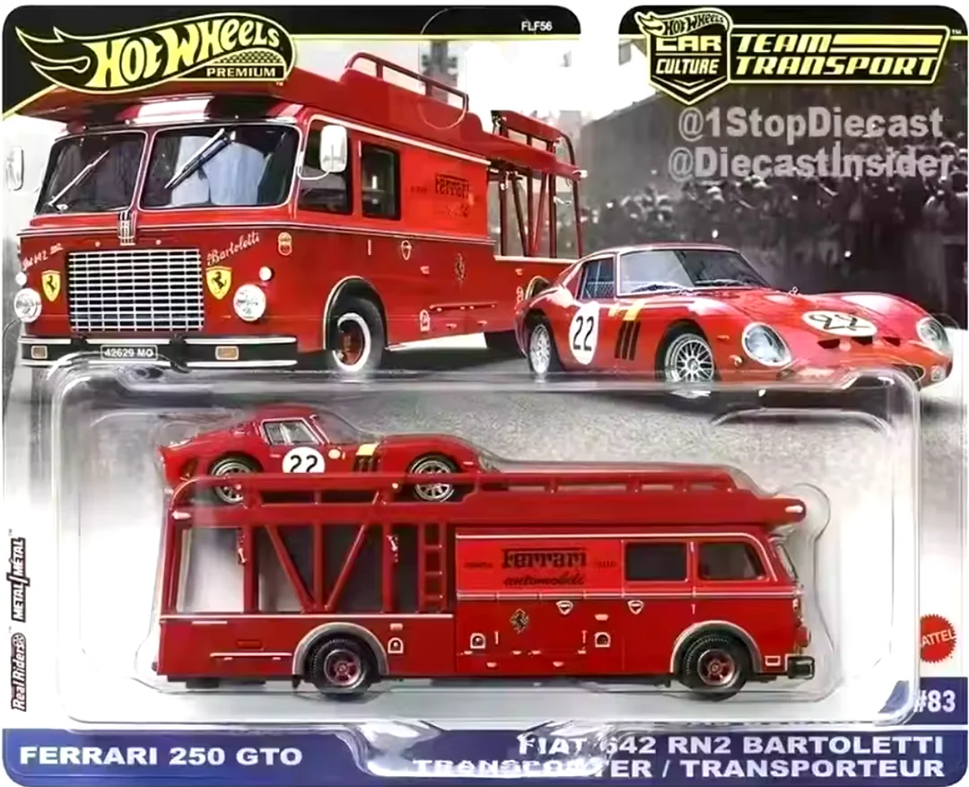HWFLF56 Hot Wheels Premium Team Transport Ferrari 250 GTO & Fiat 642 RN2 Bartoletti