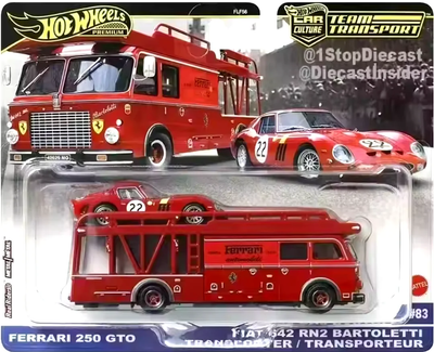 HWFLF56 Hot Wheels Premium Team Transport Ferrari 250 GTO & Fiat 642 RN2 Bartoletti