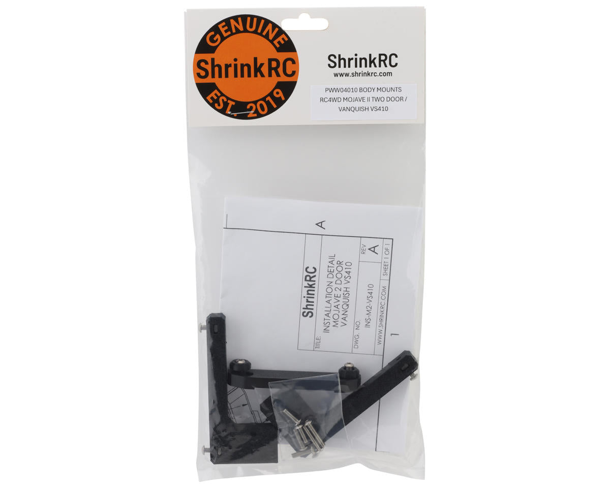 PWW04010 ShrinkRC Vanquish VS410 Body Mounts for RC4WD Mojave II Two Door Body