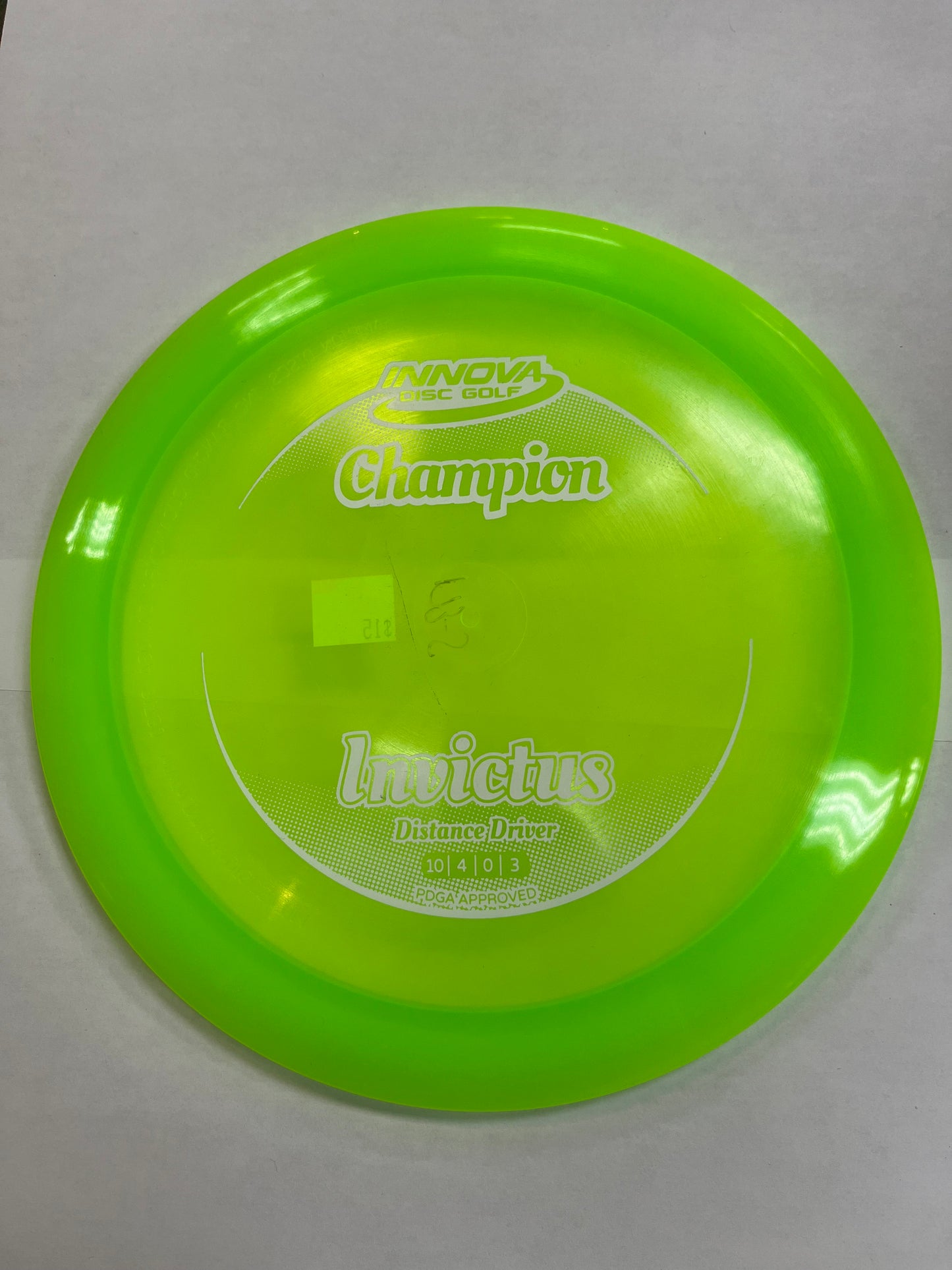Innova Champion Invictus Distance Driver Clear Green