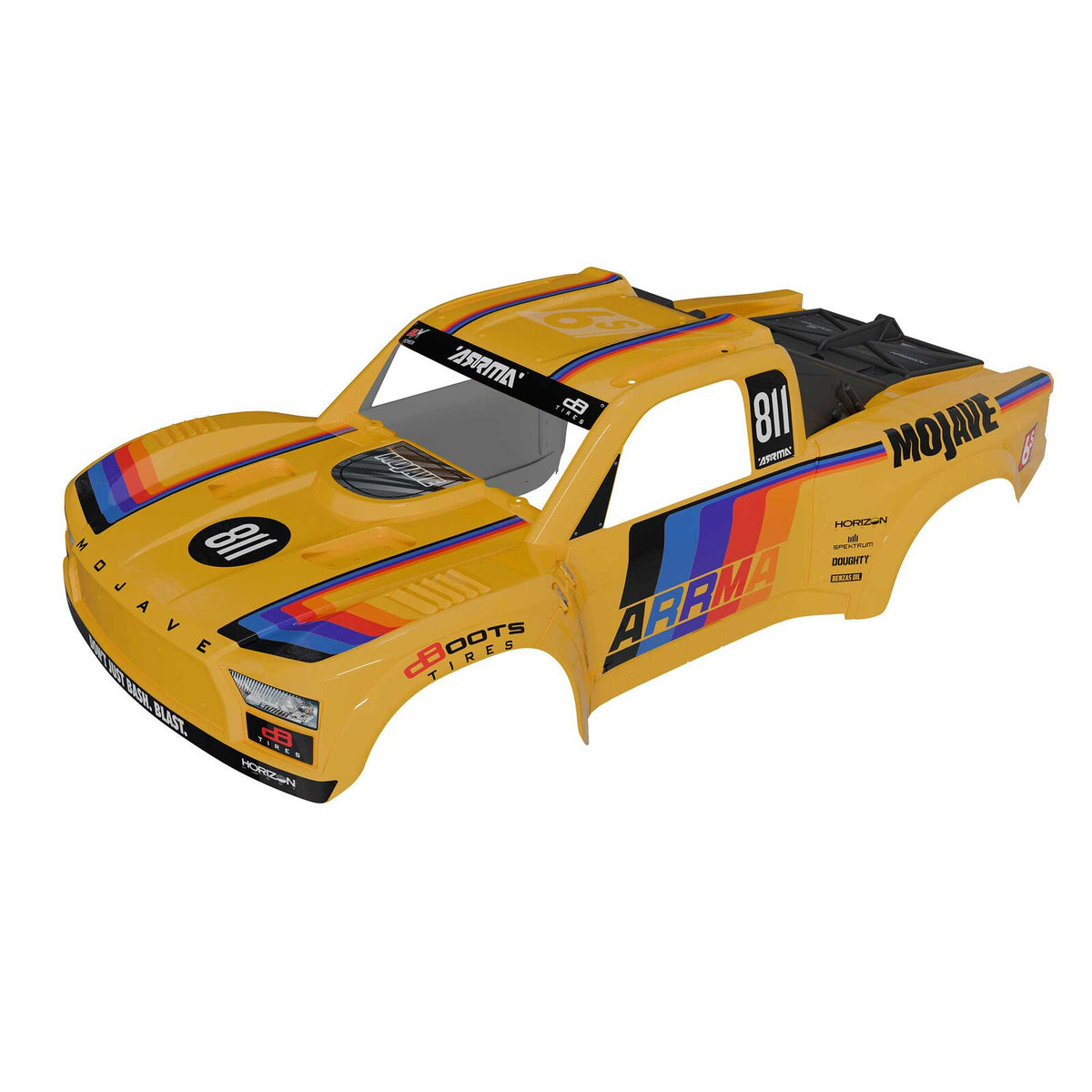 ARA-4304 ARRMA MOJAVE 6S BLX Painted, Decaled, Trimmed Body Yellow