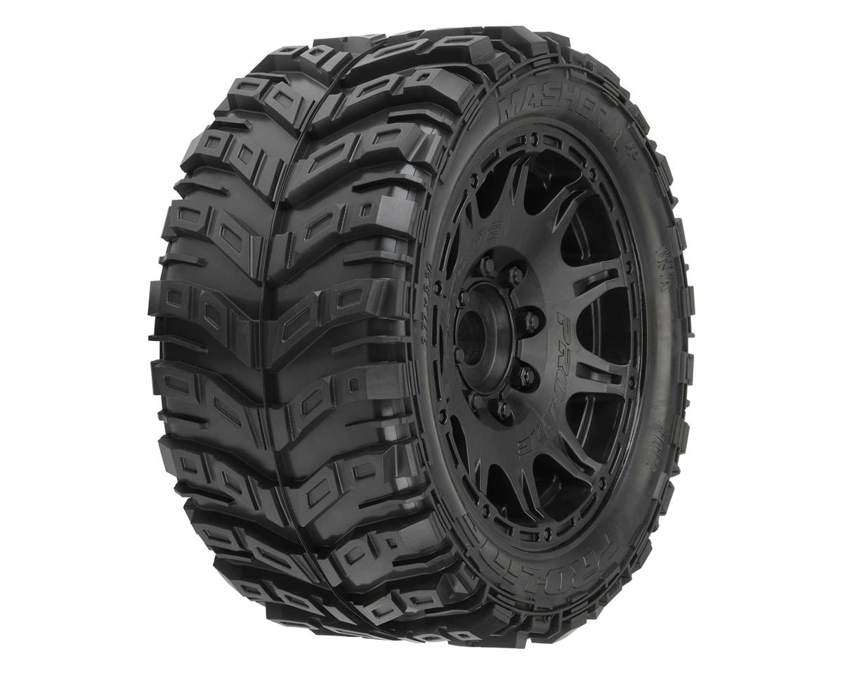 PRO1017610 Masher X HP Belted Pre-Mounted Monster Truck Tires (Black) (2) w/24mm Hex