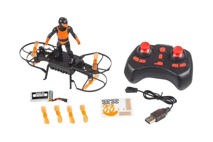 RGR4572 Rage R/C - AeroBoard RTF, Skater (Black/Orange)