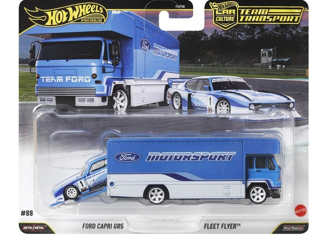 HWJHX89 Hot Wheels Premium Team Transport Ford Capri GR5 Fleet Flyer