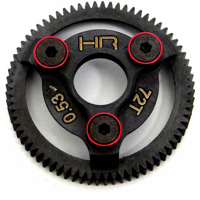 HRSTE872 - Hardened Steel Spur Gear (72t 48p)(Red) - TRA