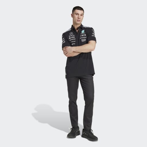JW5391 Mercedes AMG Petronas Formula 1 2025 Men's Team Polo Shirt - Black -