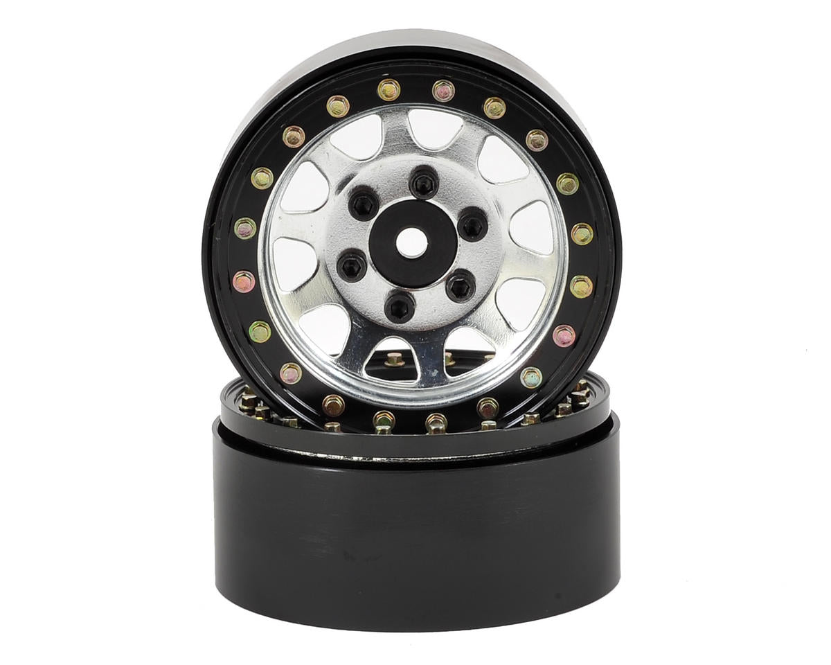 SSD00006 SSD RC D Hole 1.9" Steel Beadlock Crawler Wheels (Silver) (2)