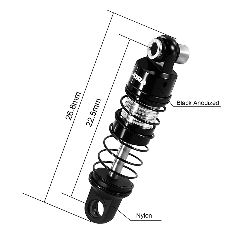 SCX30-07BS INJORA 22.5mm Aluminum Oil Shocks for 1/30 Axial SCX30