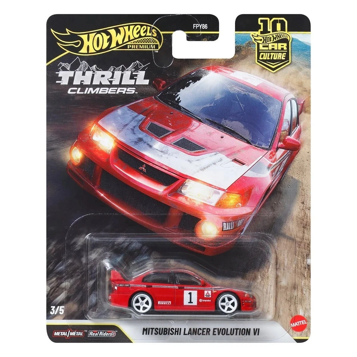 HWJKF19 Hot Wheels Premium Car Culture Thrill Climbers Mitsubishi Lancer Evolution VI