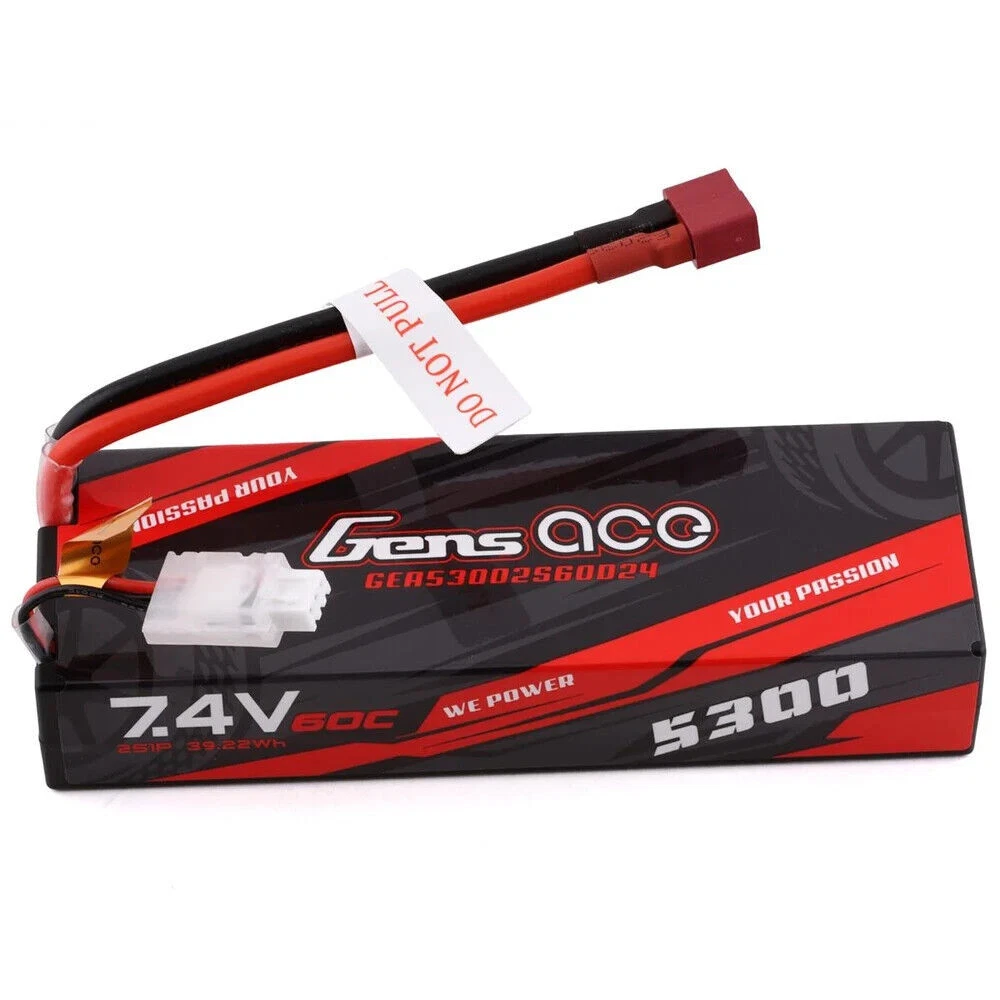 GEA53002S60D24 Gens Ace 2S LiPo Battery 60C (7.4V/5300mAh) w/T-Style Connector