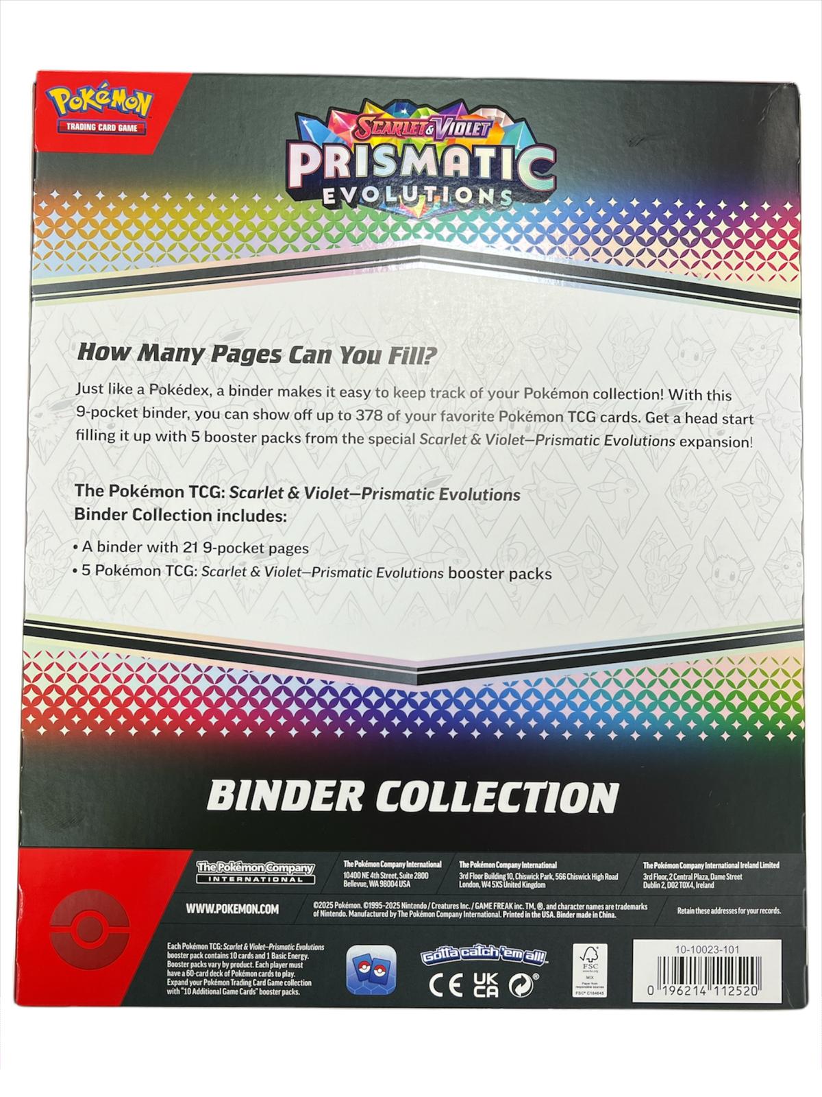 PKU10-10023-101 Pokémon Scarlet & Violet Prismatic Evolutions Binder Collection