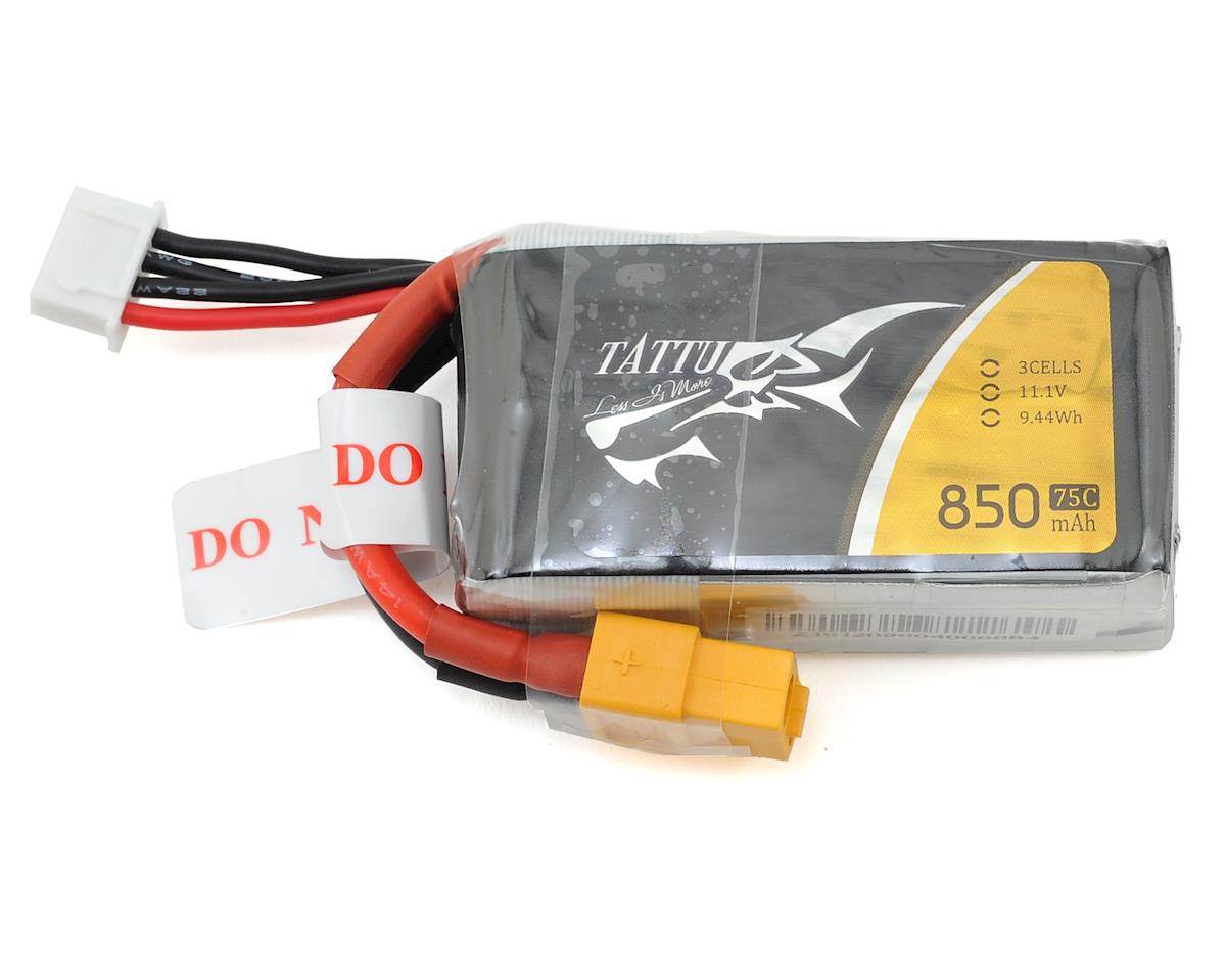 TAA8503S75XT6 Tattu 3S LiPo Battery 75C (11.1V/850mAh) w/XT-60 Connector
