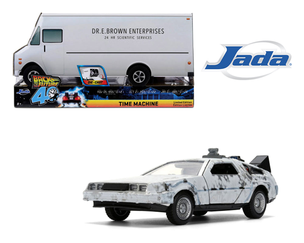 Jada 36848 1:32 5″ Back To The Future 40th Anniversary Time Machine with Truck Packaging – Hollywood Rides Limited Edition