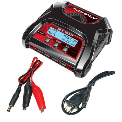 RERHX-403  Dual Port 2S, 3S, 4S AC/DC LiPo LiFe Battery Charger