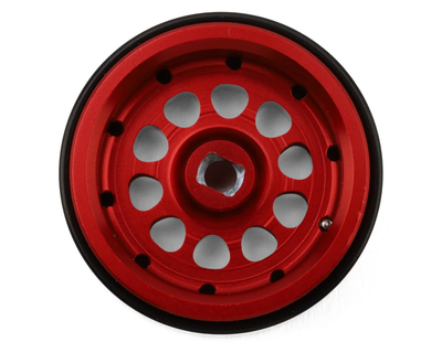 X0053W68ST Treal Hobby Type E 0.7" Aluminum Micro Crawler Beadlock Wheels (Red) (4) (9.5g ea) w/Brass Rings