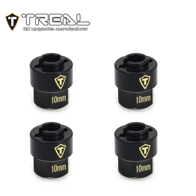 X003K9PC4D TREAL Brass Extended Wheel Hubs 7mm*10mm Hex, 3g/pc (4pcs) for 1/18 TRX4M Defender and Bronco (Black)