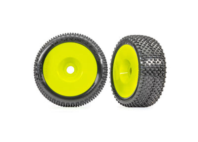 9074-YLW  Tires & wheels, assembled, glued (yellow dished 3.0" wheels, Response Pro 3.0" tires, foam inserts) (2)