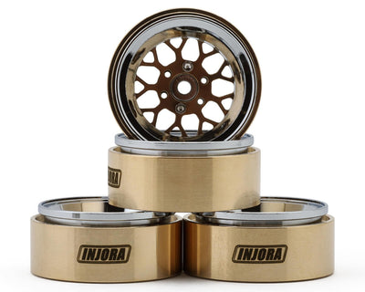 YQW-MW1307SR Injora 1.3" ModuWheel Brass & Aluminum Micro Rock Crawler Beadlock Wheels