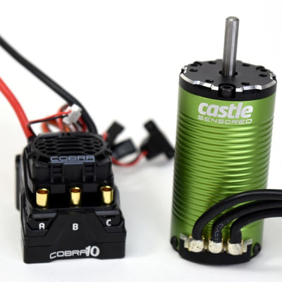 CSE010-0174-14 COBRA 10 6S MAX, 25.2V MAX, 8A PEAK BEC W / 1412-3200 5MM KV SENSORED MOTOR