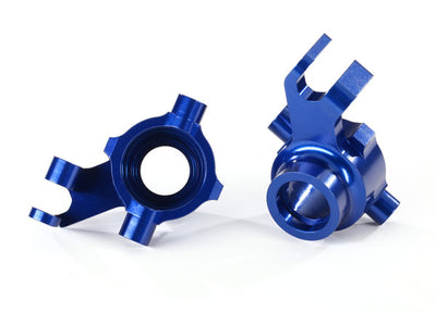 8937X Steering blocks, 6061-T6 aluminum (blue-anodized), left & right