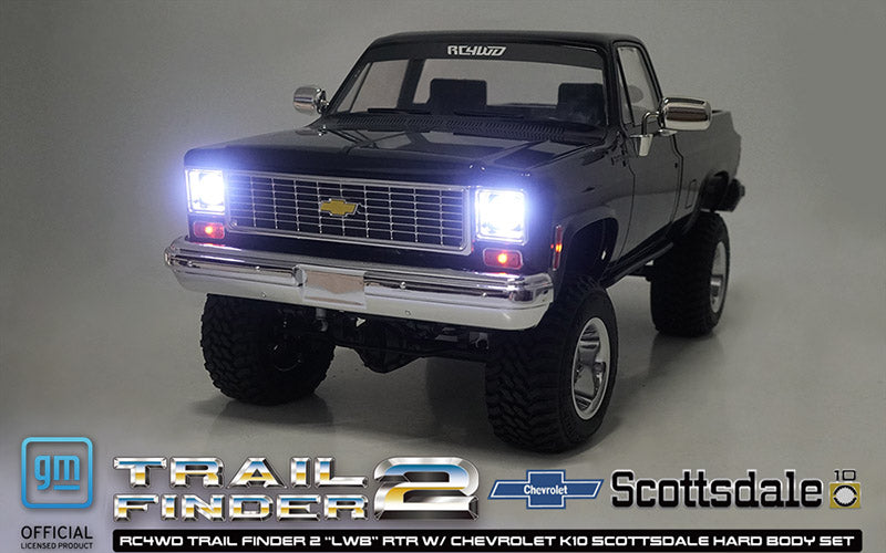 Z-RTR0067 RC4WD Trail Finder 2 "LWB" RTR W/ Chevrolet K10 Scottsdale Hard Body Set (Black)