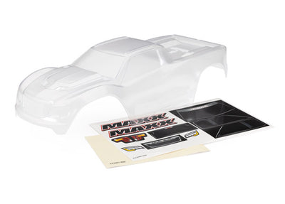 8918  Body, Maxx® (clear, requires painting)/ window masks/ decal sheet (fits Maxx® with extended chassis (352mm wheelbase))