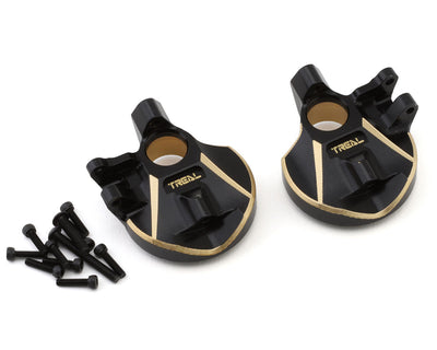 TLHTCAPRA-05 Treal Brass Front Inner Portal Covers Steering Knuckles 93g for Axial Capra UTB/SCX10 III Black