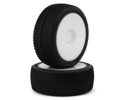 PMT9030-SLW-W Pro-Motion Talon 1/8 Buggy Pre-Mount Tires (White) (2) (Soft - Long Wear)