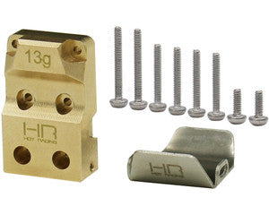 HRSXTF12CP - Brass Diff Cover with SS skid Plate SCX24