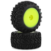 JCO3100-2221 Mini-B/Mini-T 2.0 Scorpios Pre-Mounted Rear Tires (Yellow) (2) (Green)