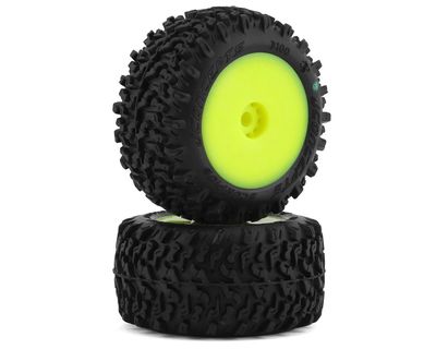 JCO3100-2221 Mini-B/Mini-T 2.0 Scorpios Pre-Mounted Rear Tires (Yellow) (2) (Green)