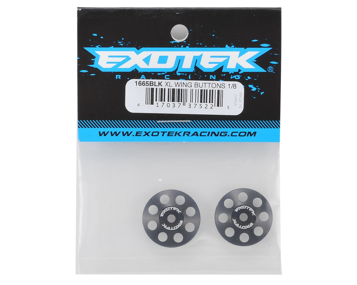 EXO1665BLK 22mm 1/8 XL Aluminum Wing Buttons (2) (Black)