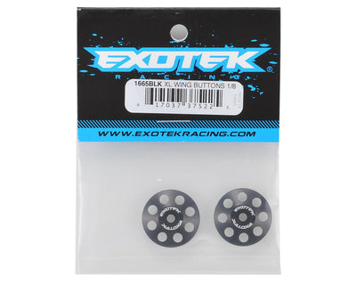 EXO1665BLK 22mm 1/8 XL Aluminum Wing Buttons (2) (Black)