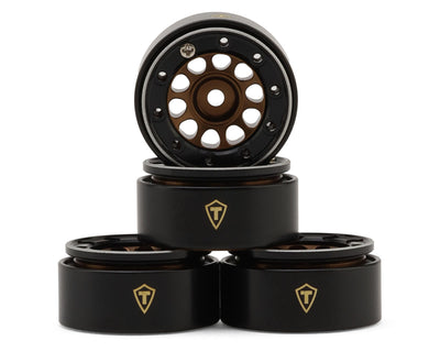 X0053W68TD Treal Hobby Type E 0.7" Aluminum Micro Crawler Beadlock Wheels (Bronze) (4) (9.5g ea) w/Brass Rings