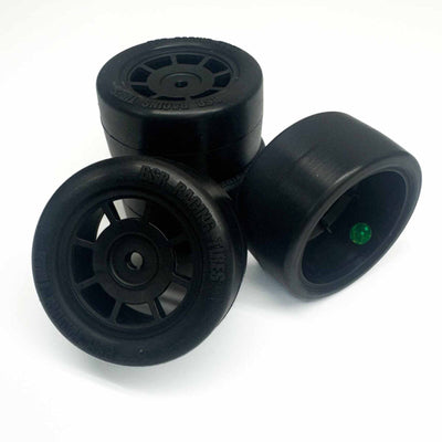 BXRRR2028 BSR Racing Tires 1/12 Pre-Mounted Race Radials, Green "28" Carpet Compound (4)