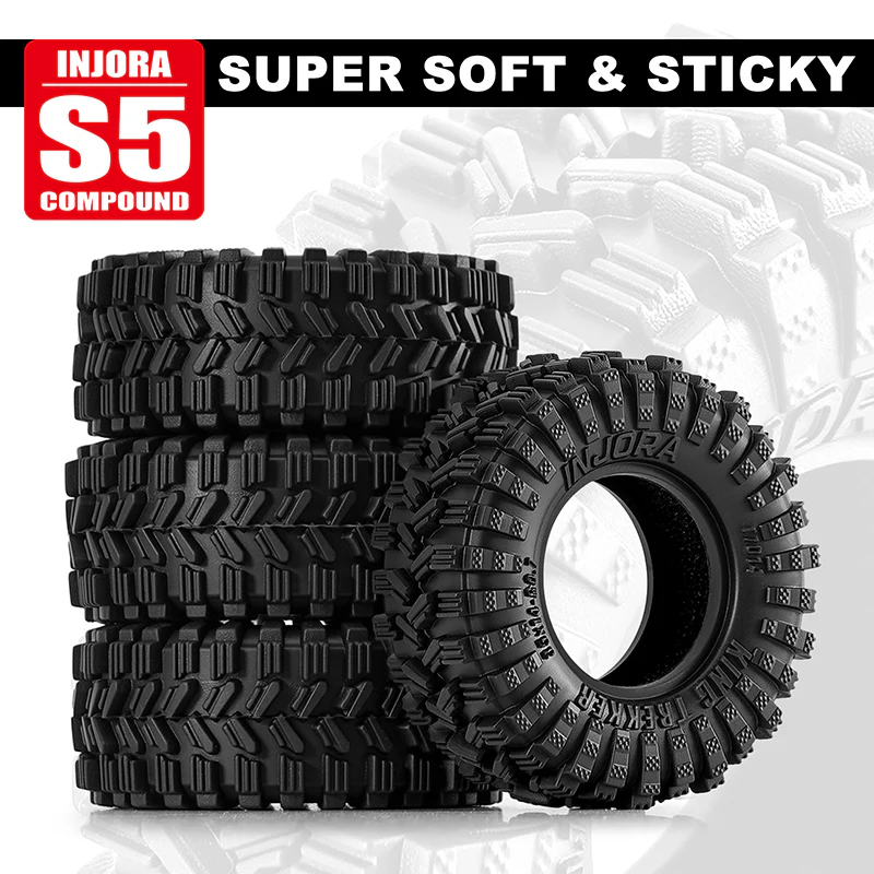 T7014 INJORA 0.7" 35*14mm King Trekker Tires for 1/30 SCX30 (T7014) (4)