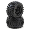 PRO1012713 Badlands 3.8" Tire w/F-11 17mm 1/2" Offset MT Wheel (2) (Black)