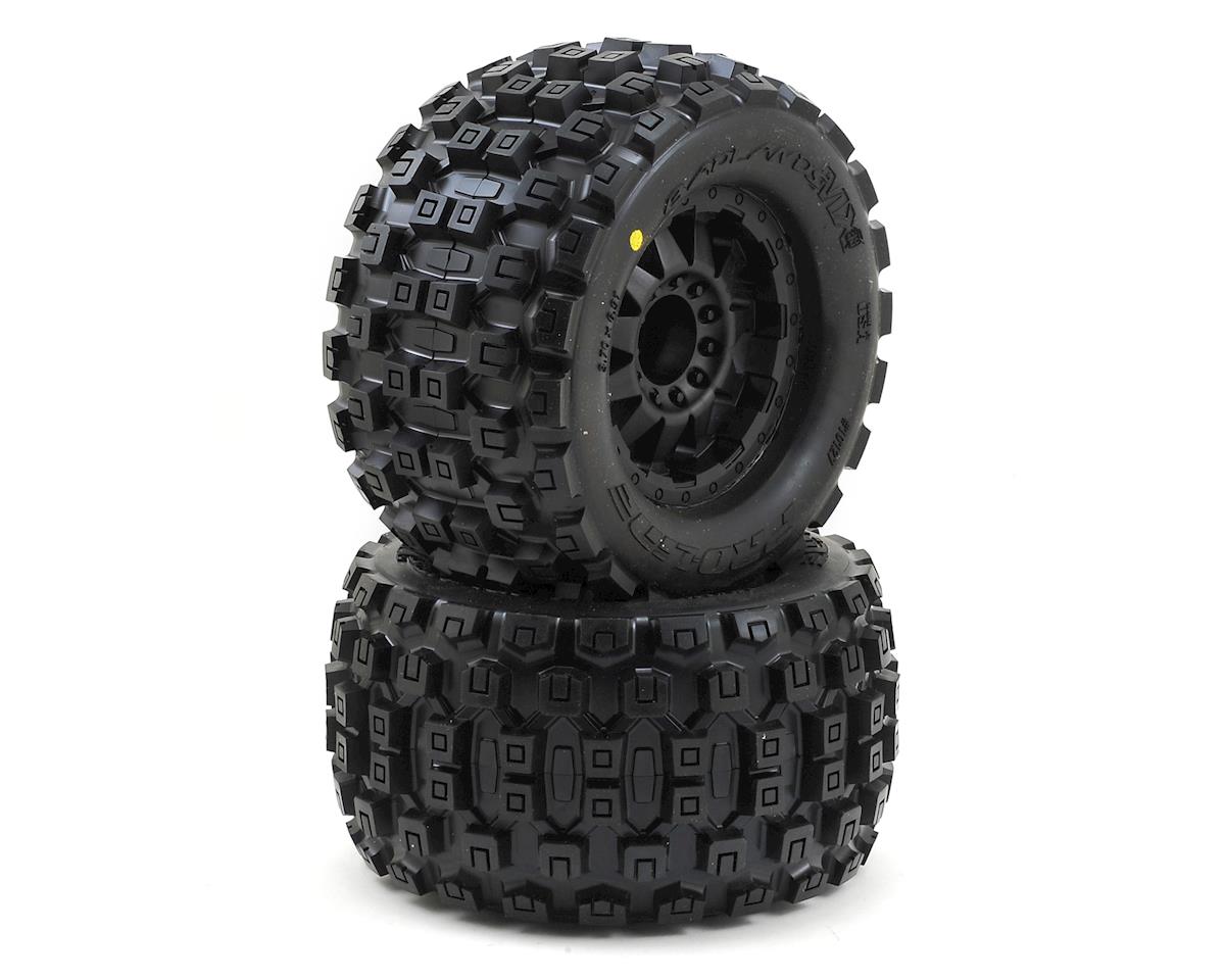 PRO1012713 Badlands 3.8" Tire w/F-11 17mm 1/2" Offset MT Wheel (2) (Black)